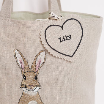 Embroidered Rabbit Easter Egg Hunting Bag, 5 of 6