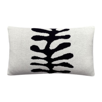 Organic Shape Wool And Cashmere Knitted Cushion Rectangular White, 3 of 3