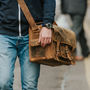Personalised Weekender Leather Satchel Bag, thumbnail 1 of 11