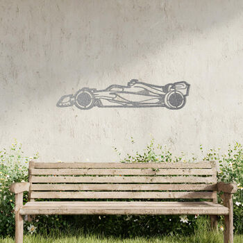 Metal Formula One Car Wall Art Racing Fan Garden Decor Gift, 8 of 10