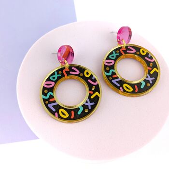 Patterned Acrylic Circle Earrings, 2 of 11