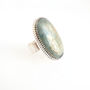 Oval Aventurine Gemstone Ring Set In Sterling Silver, thumbnail 3 of 6