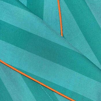 Women's 'New York Turquoise' Stripe Crisp Cotton Pyjama Set, 4 of 4
