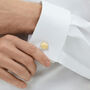 Woven Fabric Faced Cufflinks Pastel Yellow, thumbnail 1 of 4