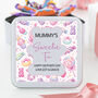 Personalised Metal Pink Bear Sweetie Square Tin, thumbnail 1 of 5