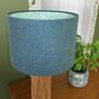 Esme Blue Green Tweed Floral Lined Drum Lampshade, thumbnail 8 of 8