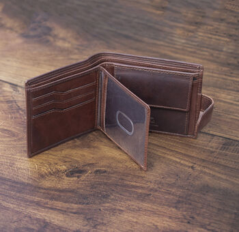 Personalised Thick Oiled Leather Wallet Rfid, 9 of 10