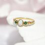 Emerald And White Opal Gold Ring, thumbnail 1 of 9
