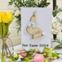 Personalised First Easter Card Wooden Bunny Keepsake, thumbnail 2 of 3