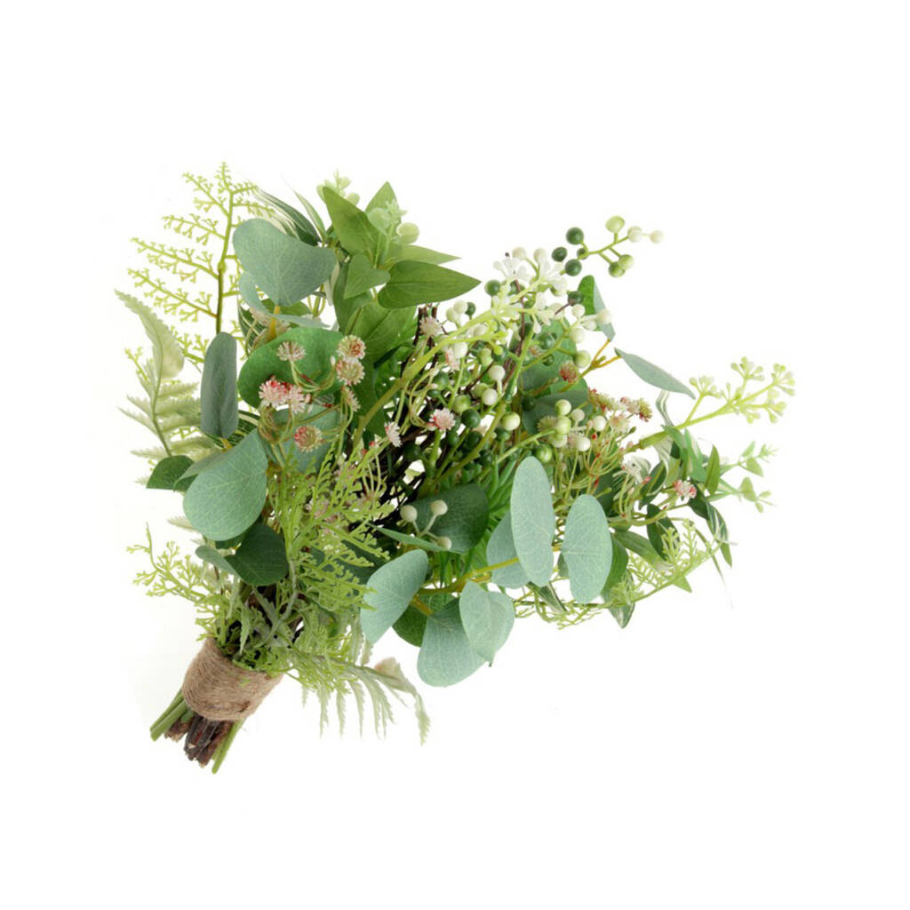 Artificial Eucalyptus Gyp And Fern Mixed Bouquet 43cm