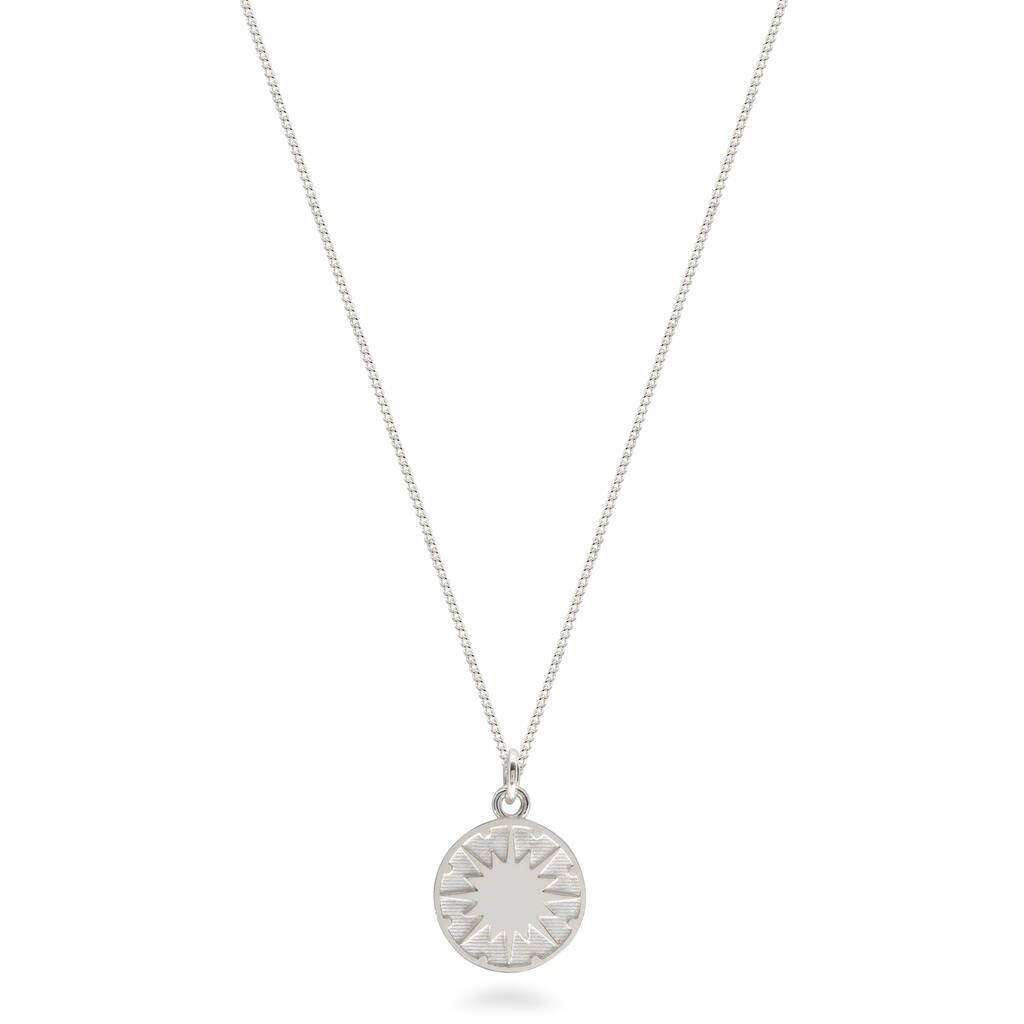 Supernova Medallion Necklace Sterling Silver By Lime Tree Design