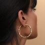 Gold Plated Oversized Bamboo Hoop Earrings, thumbnail 1 of 5