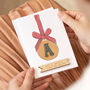 Personalised Initial Bauble Christmas Card, thumbnail 1 of 3