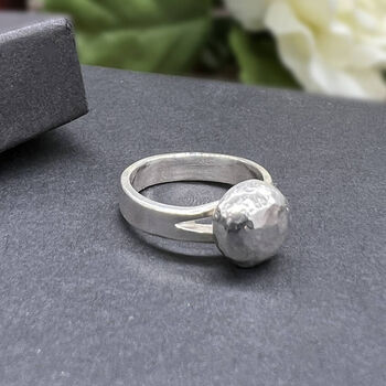 Handmade Recycled Sterling Silver 'nugget' Ring, 4 of 7