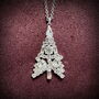 Diamonte Christmas Tree Necklace, thumbnail 1 of 4