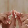 Aster Flower Charmed Hoop Earrings In Sterling Silver, thumbnail 5 of 11