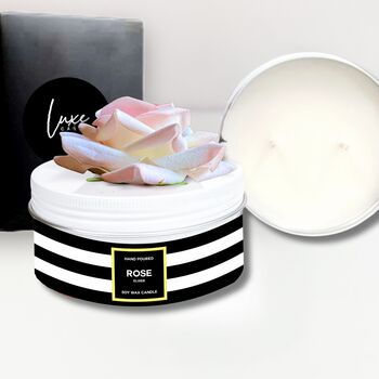 Personalised Perfumed 80th Luxury Birthday Card For Her With Five Everlasting Blush Roses, 8 of 11
