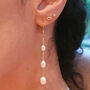 Statement Freshwater Pearl Dangle Drop Bridal Earrings, thumbnail 2 of 6