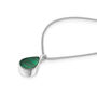 Men's Teardrop Malachite Urn Necklace 925 Sterling Silver, thumbnail 2 of 6