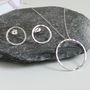 Circle Hammered Sterling Silver Necklace, thumbnail 3 of 6