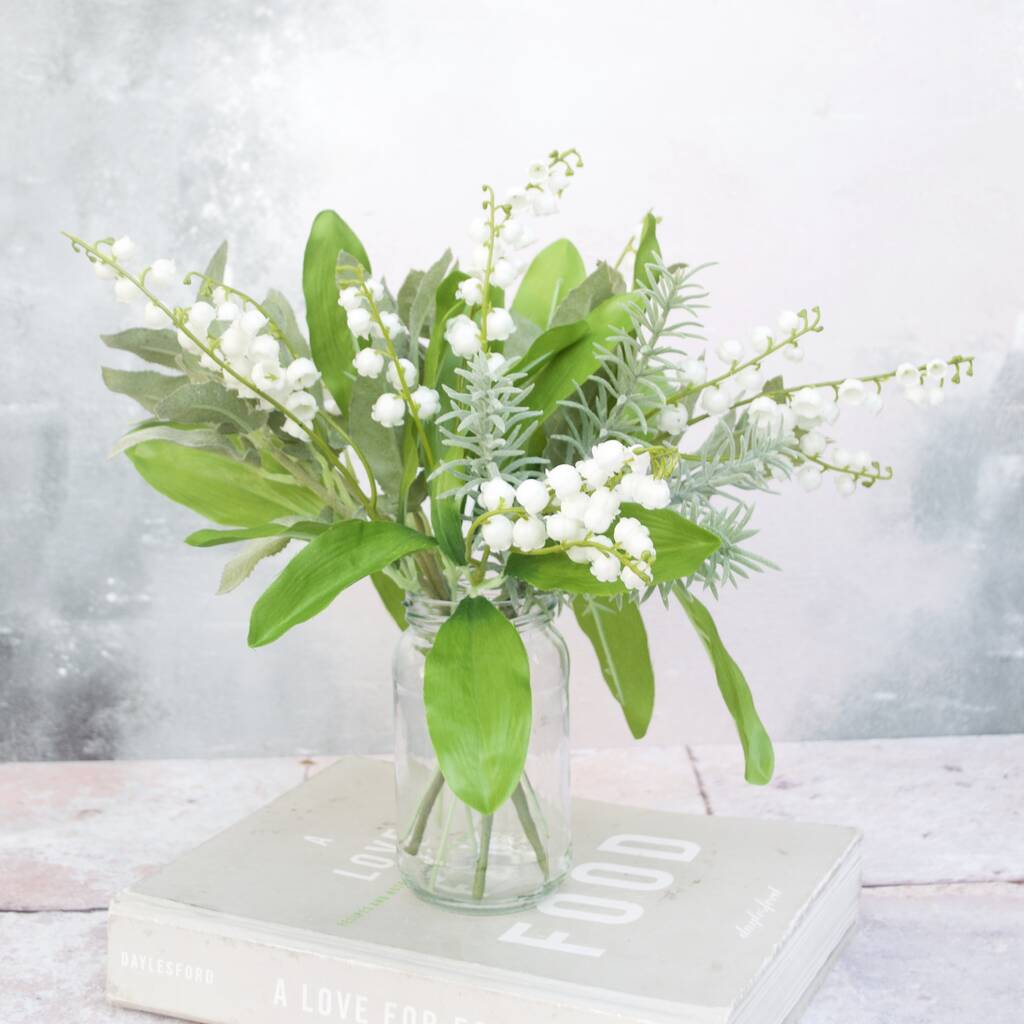Artificial Lily Of The Valley Bouquet With Herbs By Abigail Bryans Designs