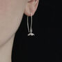 Long Silver Cherry Blossom Earrings, thumbnail 3 of 4
