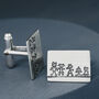 Personalised Sterling Silver Cufflinks. Family Portrait Gift For Dad, thumbnail 1 of 12