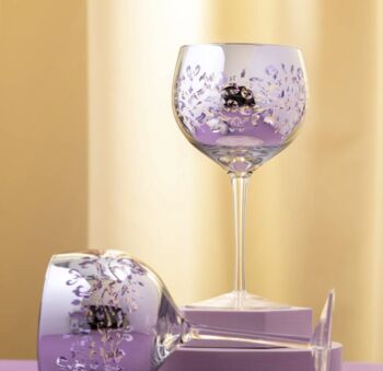 Lilac Electroplated Filigree Gin Glass, 2 of 2