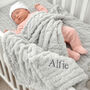 Personalised Grey Textured Fluffy Baby Wrap, thumbnail 2 of 8