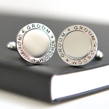 Groom Round Cufflinks, 5 of 7