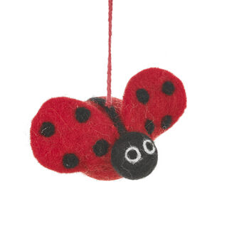Handmade Felt Lottie Ladybird Hanging Decoration, 2 of 7