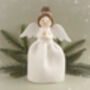 Christmas Felt Dark Haired Angel Tree Topper | Festive Decor | Christmas Decoration | Seasonal, thumbnail 1 of 6