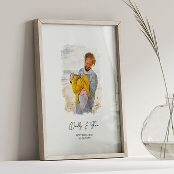 Personalised Dad Portrait, Custom Gift For Dad, 2 of 8