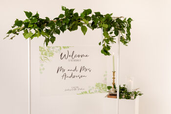 Foliage Wedding Welcome Sign In Frosted, 7 of 8