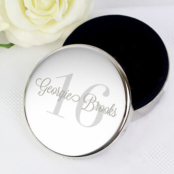 Personalised Age Birthday Round Silver Trinket Box, 2 of 5