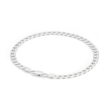 Sterling Silver Curb Chain Bracelet Eight Inches, 2 of 3