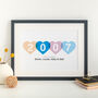Special Date Personalised Hearts Print, thumbnail 1 of 7