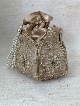 Gold Handcrafted Potli Bag, 4 of 7