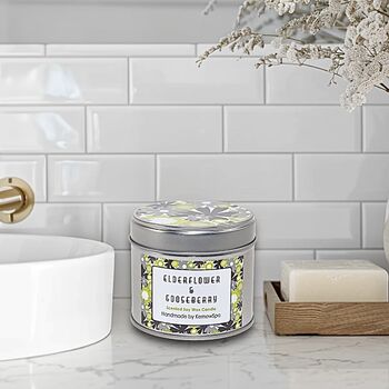 Elderflower And Gooseberry Candle Tin, 2 of 3