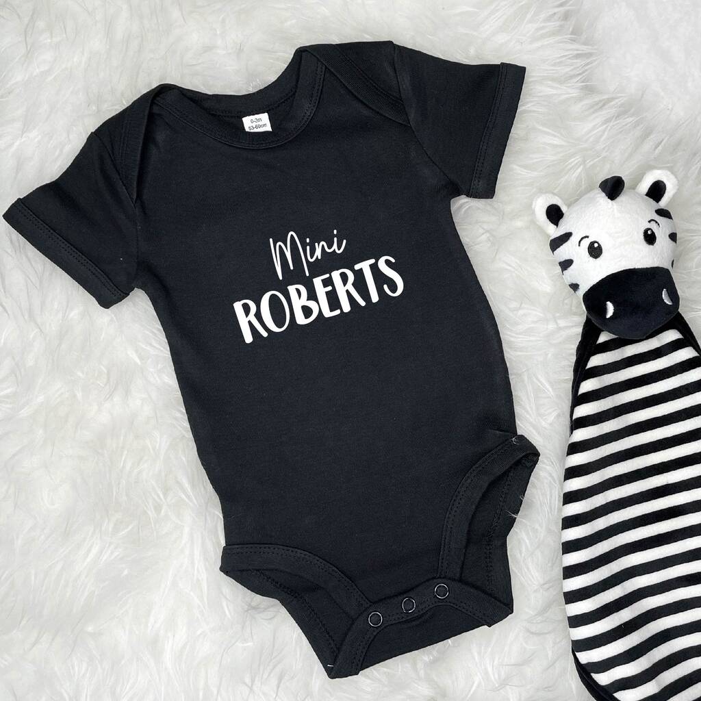 'Mini' Personalised Babygrow Gift For New Baby By Lovetree Design
