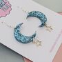Sparkly Moon And Star Glitter Resin Earrings, thumbnail 8 of 8