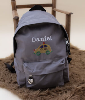 Personalised Embroidered Black Football Kids Backpack, 5 of 6