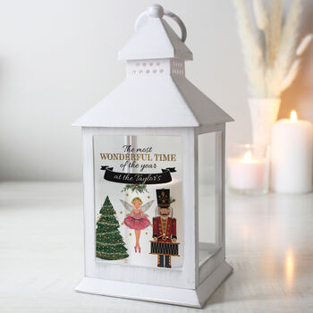 Personalised Nutcracker White Lantern – Light Up Christmas Ornament, 4 of 5