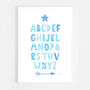 Alphabet Blue Scandi Nursery Print, thumbnail 5 of 5