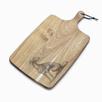 Personalised Italian Greyhound Engraved Acacia Serving Board, 3 of 6