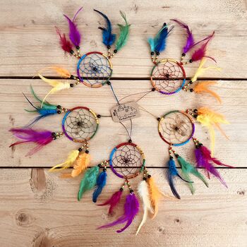 Mini Rainbow Dream Catchers With Vibrant Feathers, 10 of 11