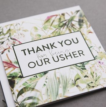 'Thank You For Being Our Usher' Card, 2 of 4