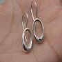 Citrine Or Iolite Silver Earrings: Oval Gemstone Drop, thumbnail 4 of 6