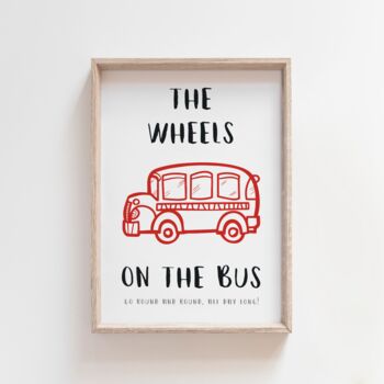 'The Wheels On The Bus' Nursery Rhyme Print, 2 of 5