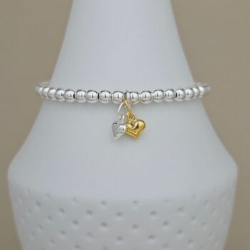 Bead Bracelet With Petite Heart Charms, 2 of 3